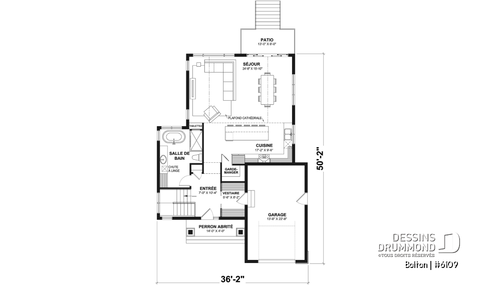 Rez-de-chaussée - Plan de plancher maximisé, 3 chambres au sous-sol et espace familial au rez-de-chaussée - Bolton