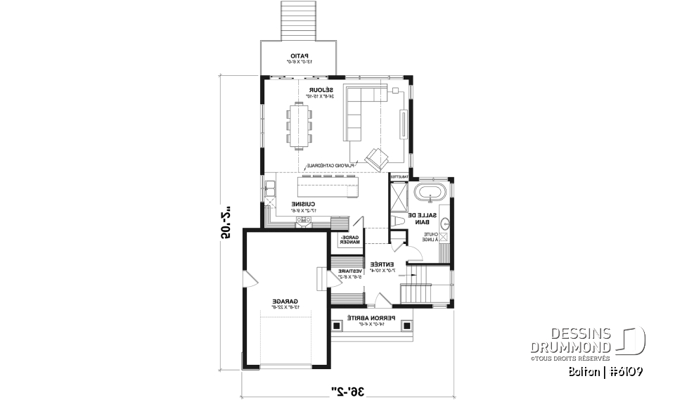 Rez-de-chaussée - Plan de plancher maximisé, 3 chambres au sous-sol et espace familial au rez-de-chaussée - Bolton