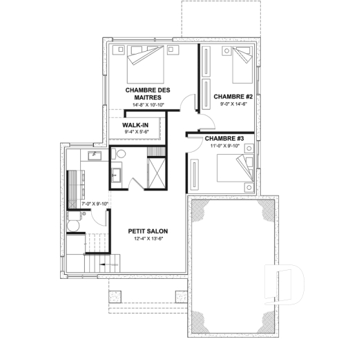Sous-sol aménagé - Plan de plancher maximisé, 3 chambres au sous-sol et espace familial au rez-de-chaussée - Bolton