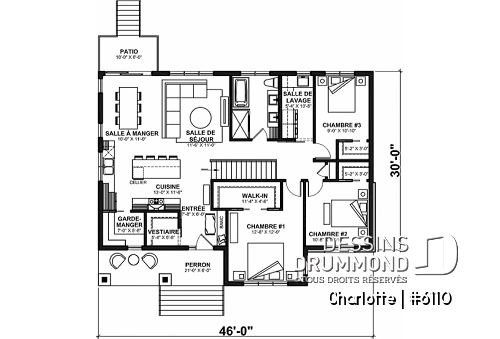 Rez-de-chaussée - Plain-pied avec 3 chambres au rez-de-chaussée et possible 2 à 3 chambres suppl. au sous-sol  - Charlotte