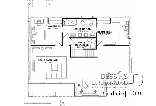 Sous-sol - Plain-pied avec 3 chambres au rez-de-chaussée et possible 2 à 3 chambres suppl. au sous-sol  - Charlotte
