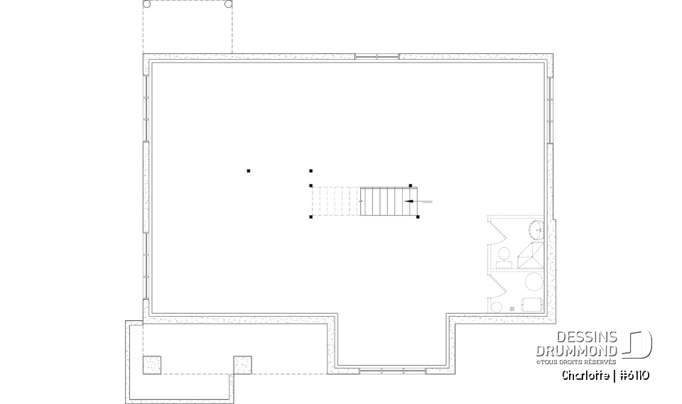 Sous-sol aménageable - Plain-pied avec 3 chambres au rez-de-chaussée et possible 2 chambres suppl. au sous-sol (optionnel $) - Charlotte
