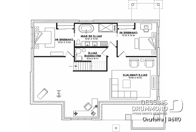 Sous-sol - Plain-pied avec 3 chambres au rez-de-chaussée et possible 2 à 3 chambres suppl. au sous-sol  - Charlotte
