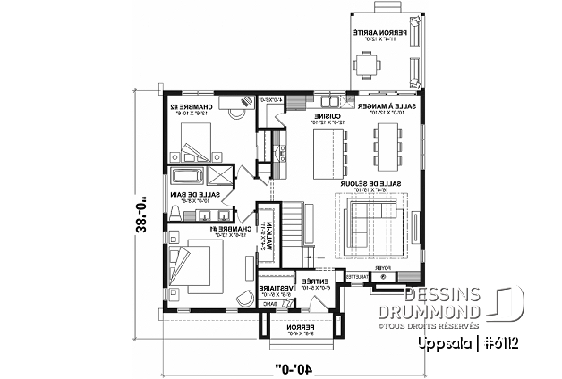 Rez-de-chaussée - Maison inspiration scandinave proposant 4 chambres, vestiaire, garde-manger, salle de jeux et foyer - Uppsala