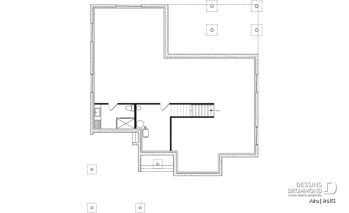 Sous-sol - Maison plain-pied scandinave avec abri d'auto, superbe aire ouverte, terrasse abritée + abri moustiquaire - Alta