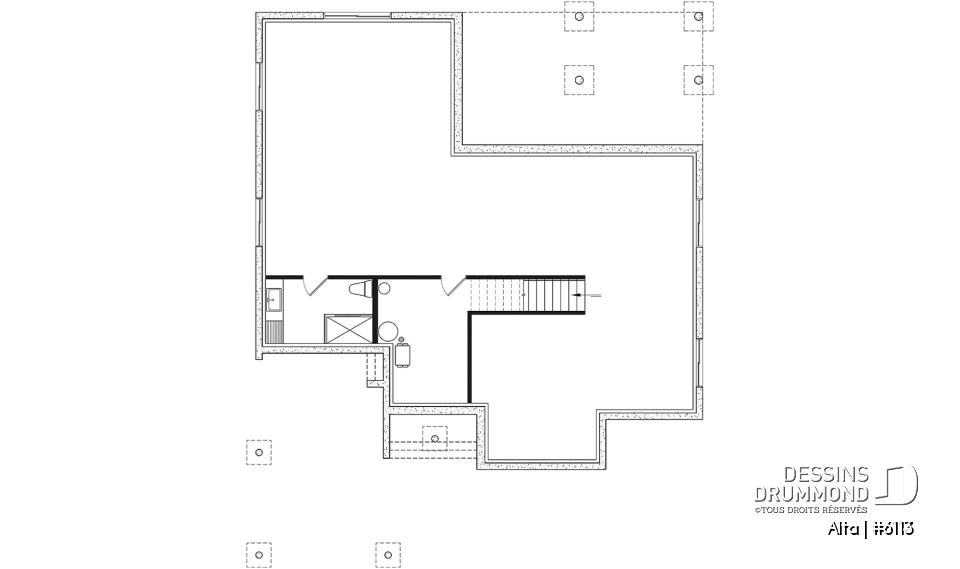 Sous-sol - Maison plain-pied scandinave avec abri d'auto, superbe aire ouverte, terrasse abritée + abri moustiquaire - Alta