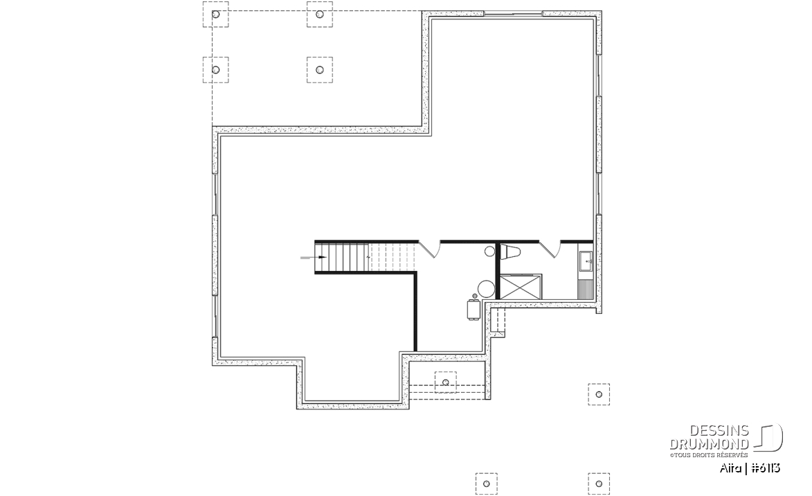 Sous-sol - Maison plain-pied scandinave avec abri d'auto, superbe aire ouverte, terrasse abritée + abri moustiquaire - Alta