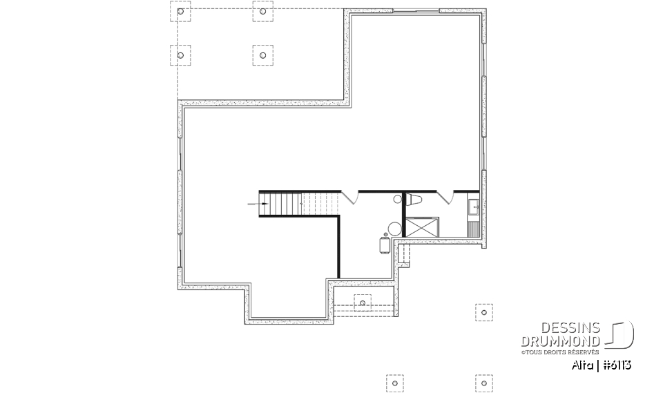 Sous-sol - Maison plain-pied scandinave avec abri d'auto, superbe aire ouverte, terrasse abritée + abri moustiquaire - Alta
