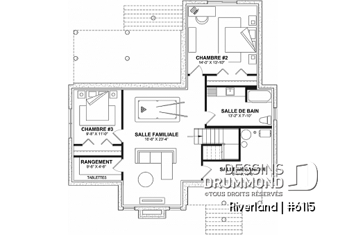 Sous-sol - Confortable plain-pied 3 chambres de style champêtre avec perron arrière abrité - Riverland