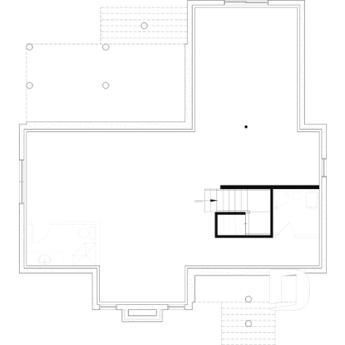 Sous-sol aménageable - Plan de maison de style campagne avec terrasses couvertes, jusqu’à 3 chambres et grand espace de vie convivial - Riverland