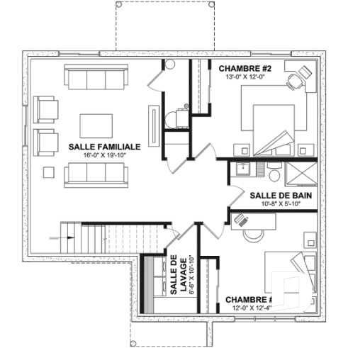 Sous-sol aménagé (Optionel $) - Plain-pied élégant avec foyer central, grand îlot et jusqu’à 4 chambres modulables - Saint-James