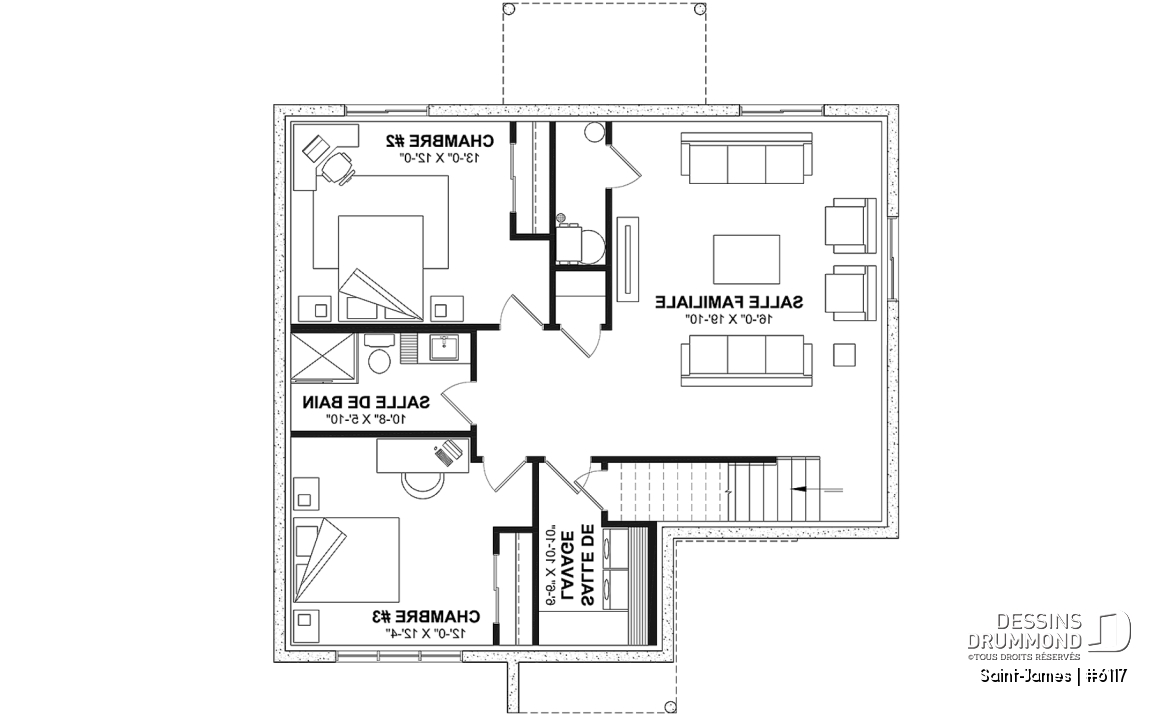 Sous-sol aménagé (Optionel $) - Plain-pied élégant avec foyer central, grand îlot et jusqu’à 4 chambres modulables - Saint-James