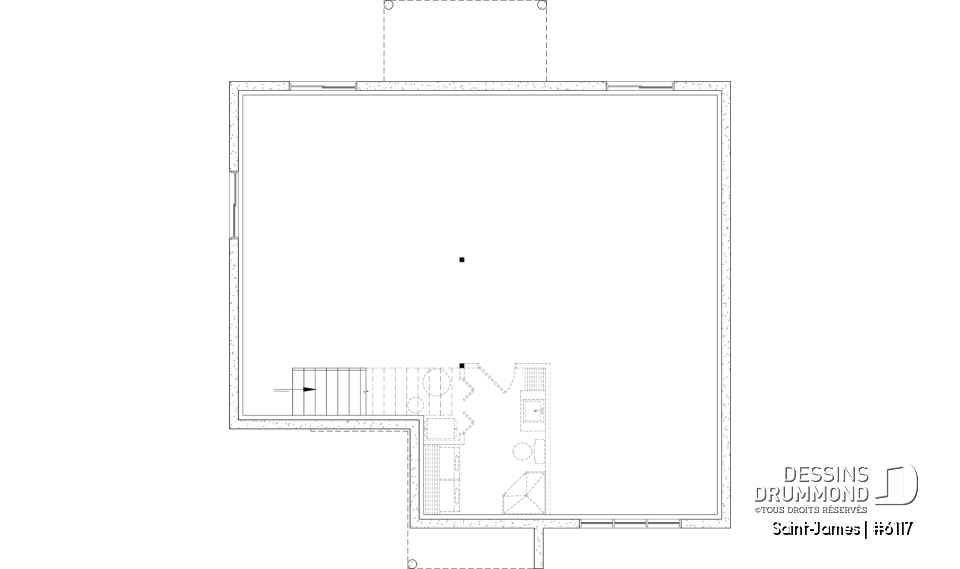 Sous-sol aménageable - Plain-pied élégant avec foyer central, grand îlot et jusqu’à 4 chambres modulables - Saint-James