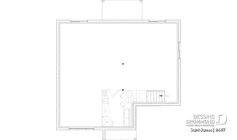 Sous-sol aménageable - Plain-pied élégant avec foyer central, grand îlot et jusqu’à 4 chambres modulables - Saint-James