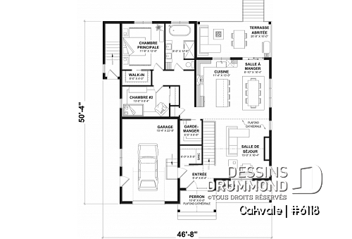 Rez-de-chaussée - Modèle champêtre de 2 à 4 chambres, sous-sol aménagé optionnel ($), garage, aire ouverte - Oakvale