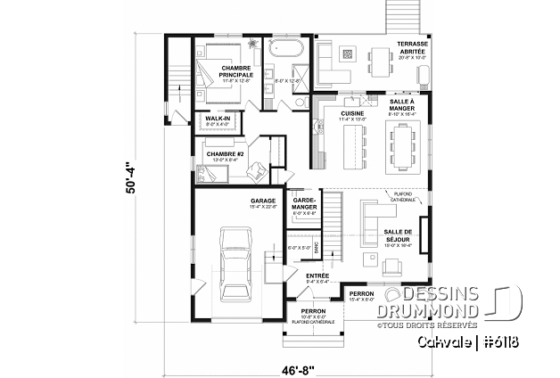 Rez-de-chaussée - Modèle champêtre de 2 à 4 chambres, sous-sol aménagé optionnel ($), garage, aire ouverte - Oakvale