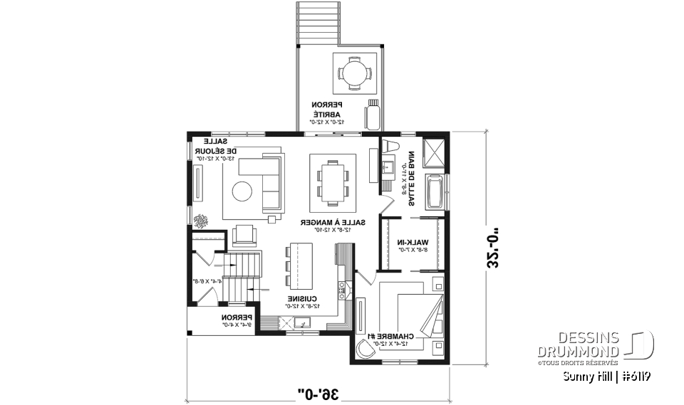 Rez-de-chaussée - Maison de type split-level, champêtre, proposant 4 chambres, 2 salles de bain et 2 salons - Sunny Hill