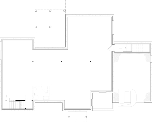 Sous-sol aménageable - Plan de maison scandinave à aire ouverte avec garage, 1 to 4 chambres et sous-sol optionnel ! - Pinot