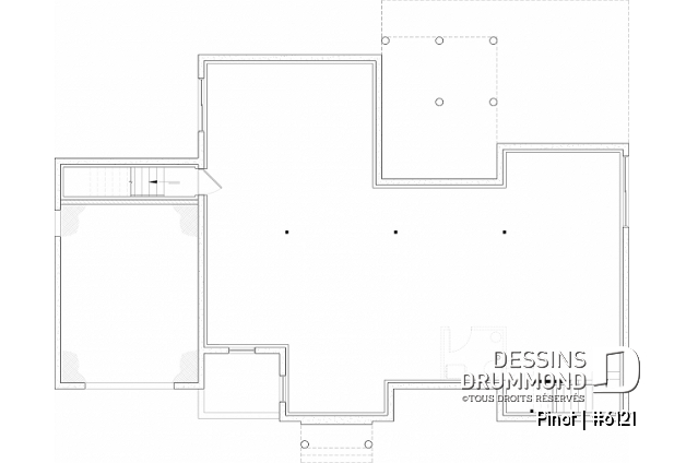 Sous-sol aménageable - Plan de maison scandinave à aire ouverte avec garage, 1 to 4 chambres et sous-sol optionnel ! - Pinot
