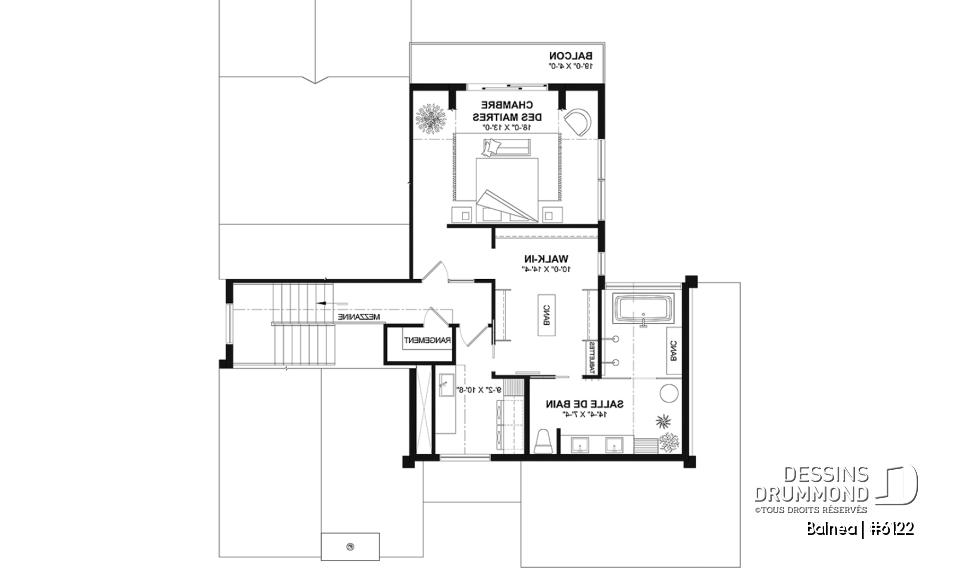 Étage - Modèle maison scandinave, superbe suite parentale, foyer central, grande luminosité, s-sol aménagé optionnel - Balnea