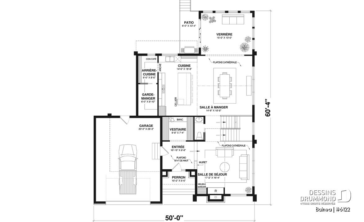Rez-de-chaussée - Modèle maison scandinave, superbe suite parentale, foyer central, grande luminosité, s-sol aménagé optionnel - Balnea