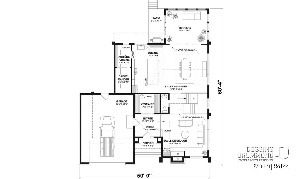 Rez-de-chaussée - Modèle maison scandinave, superbe suite parentale, foyer central, grande luminosité, s-sol aménagé optionnel - Balnea
