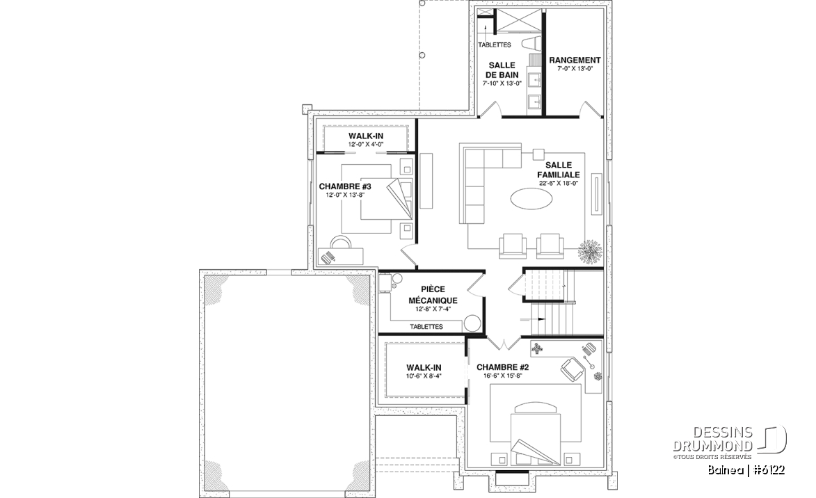 Sous-sol aménagé (Optionel $) - Modèle maison scandinave, superbe suite parentale, foyer central, grande luminosité, s-sol aménagé optionnel - Balnea