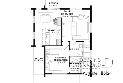 Étage - Plan de maison inversée avec chambres secondaires au premier et cuisine, salle à manger et salon à l'étage! - Auguste