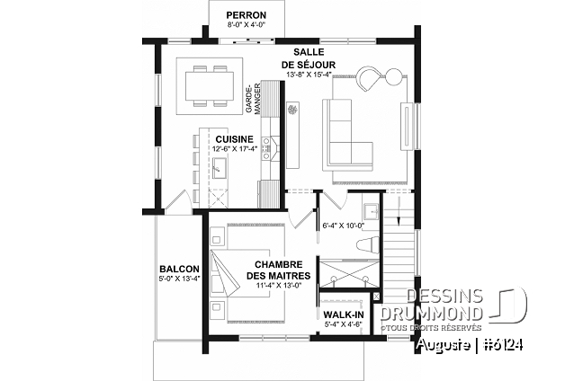 Étage - Plan de maison inversée avec chambres secondaires au premier et cuisine, salle à manger et salon à l'étage! - Auguste