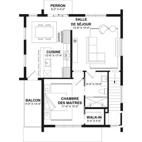 Étage - Maison scandinave, inversée avec chambres secondaires au rdc et cuisine, salle à manger et salon à l'étage! - Auguste