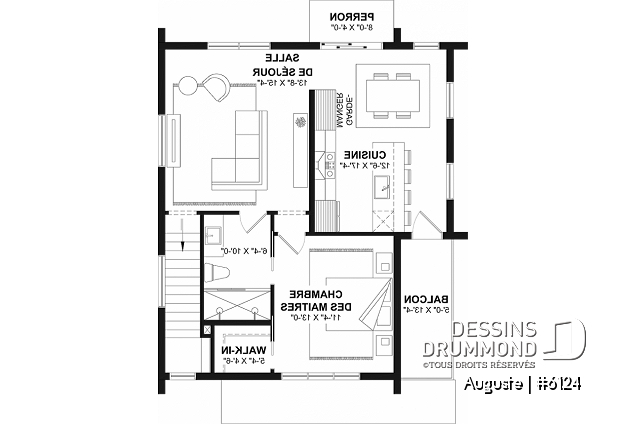 Étage - Plan de maison inversée avec chambres secondaires au premier et cuisine, salle à manger et salon à l'étage! - Auguste