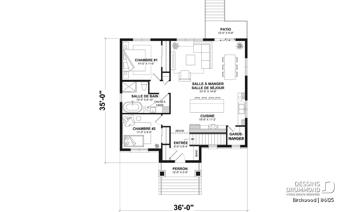 Rez-de-chaussée - Plain-pied de style anglais avec sous-sol entièrement aménagé (optionnel $), 2 à 4 chambres et 2 salons - Birchwood