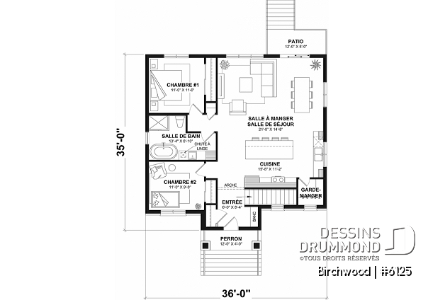 Rez-de-chaussée - Plain-pied de style anglais avec sous-sol entièrement aménagé pour un total de 4 chambres et 2 salons - Birchwood