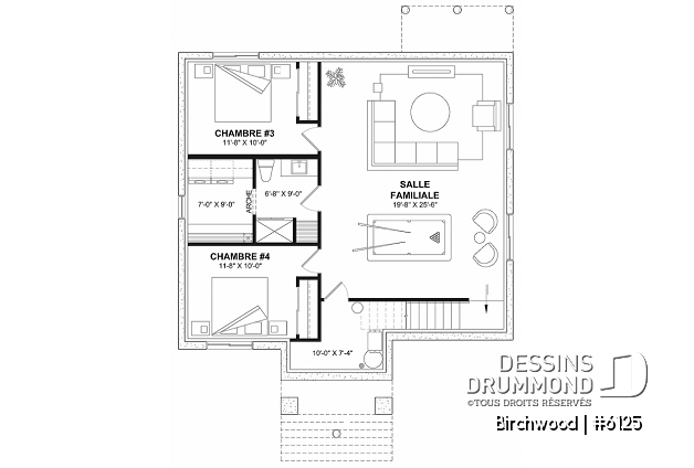 Sous-sol - Plain-pied de style anglais avec sous-sol entièrement aménagé pour un total de 4 chambres et 2 salons - Birchwood
