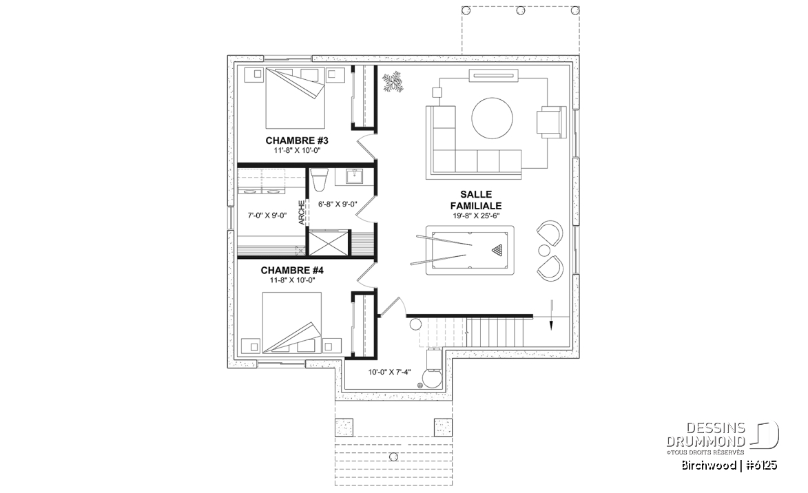 Sous-sol aménagé (Optionel $) - Plain-pied de style anglais avec sous-sol entièrement aménagé (optionnel $), 2 à 4 chambres et 2 salons - Birchwood