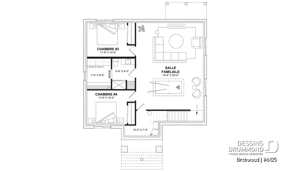 Sous-sol aménagé (Optionel $) - Plain-pied de style anglais avec sous-sol entièrement aménagé (optionnel $), 2 à 4 chambres et 2 salons - Birchwood