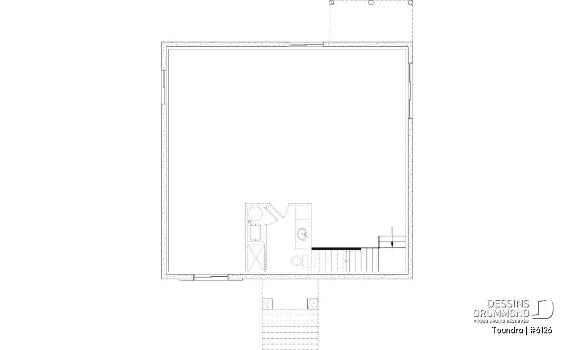 Sous-sol aménageable - Plan de maison plain-pied, 2 à 4 chambres, aire ouverte, vestiaire et sous-sol aménagé (optionnel $) - Toundra