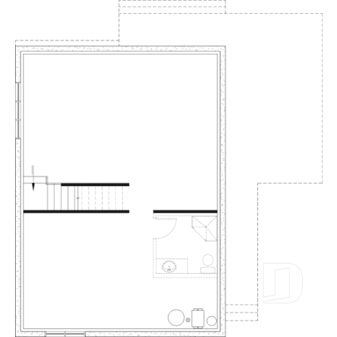 Sous-sol aménageable - Modèle de maison Scandinave proposant revêtement Maibec de cèdre rouge - Portland