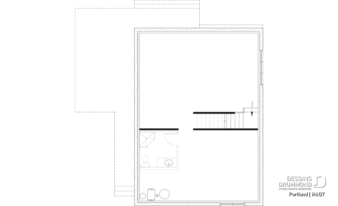 Sous-sol aménageable - Modèle de maison Scandinave proposant revêtement Maibec de cèdre rouge - Portland