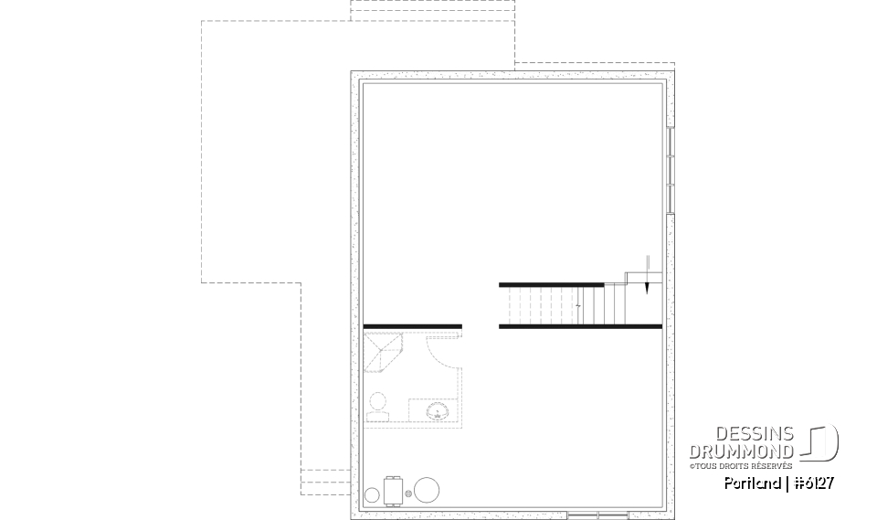 Sous-sol aménageable - Modèle de maison Scandinave proposant revêtement Maibec de cèdre rouge - Portland