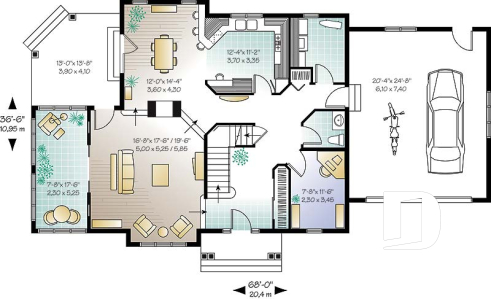 Rez-de-chaussée - Maison traditionnelle américaine, 3 chambres, salon en contrebas, bureau, belle lumière, garage double - Bainbridge
