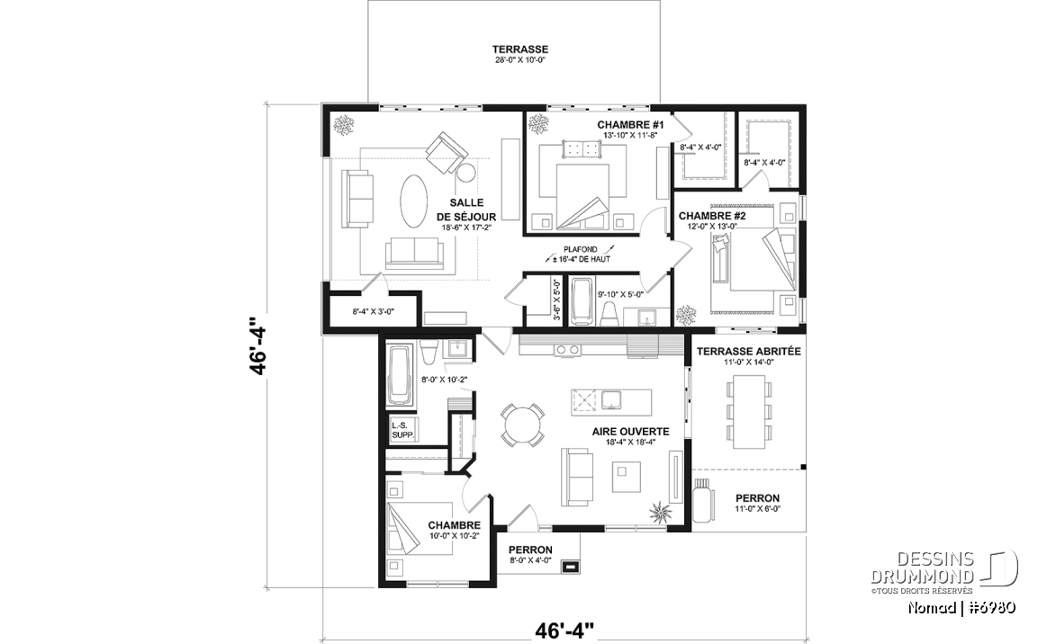 Rez-de-chaussée option 1 - Petite maison une chambre avec garage pour VR incl. option sans garage avec 3 chambres et 2 salles de bain - Nomad