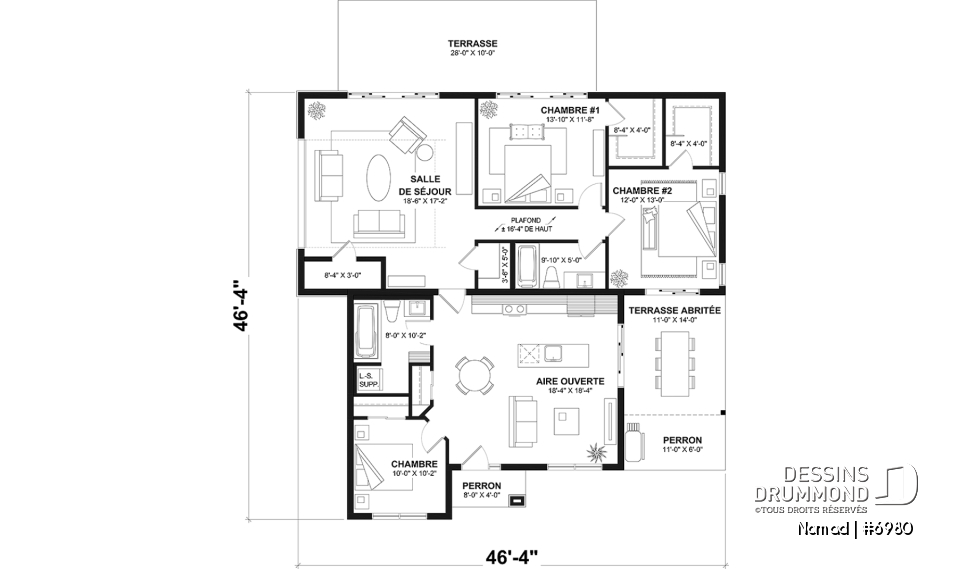 Rez-de-chaussée option 1 - Petite maison une chambre avec garage pour VR incl. option sans garage avec 3 chambres et 2 salles de bain - Nomad