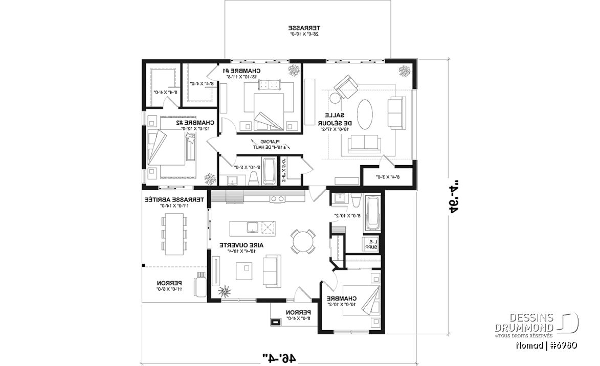 Rez-de-chaussée option 1 - Petite maison une chambre avec garage pour VR incl. option sans garage avec 3 chambres et 2 salles de bain - Nomad