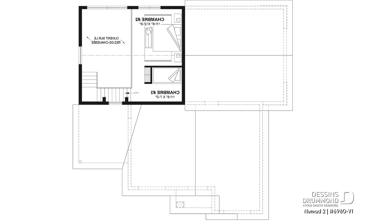 Étage option 1 - Maison de style farmhouse avec garage VR attaché, et une option proposant un logement 2 chambres à étage - Nomad 2