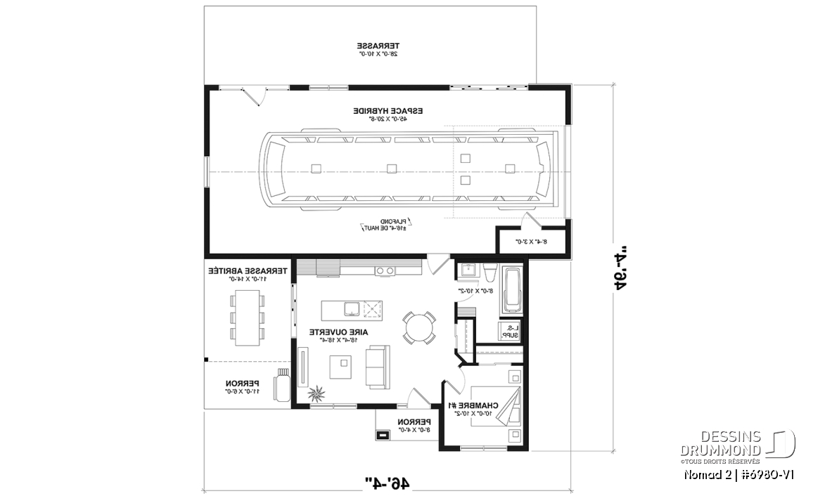 Rez-de-chaussée - Maison de style farmhouse avec garage VR attaché, et une option proposant un logement 2 chambres à étage - Nomad 2