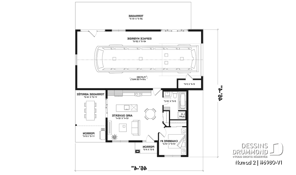 Rez-de-chaussée - Maison de style farmhouse avec garage VR attaché, et une option proposant un logement 2 chambres à étage - Nomad 2