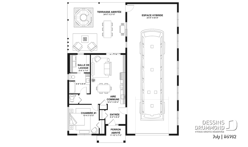 Rez-de-chaussée - Modèle de petite maison abordable, garage attaché pour VR et une chambre OU option sans garage avec 3 chambres - July