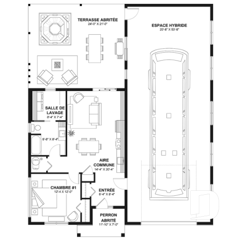Rez-de-chaussée - Modèle de petite maison abordable, garage attaché pour VR et une chambre OU option sans garage avec 3 chambres - July