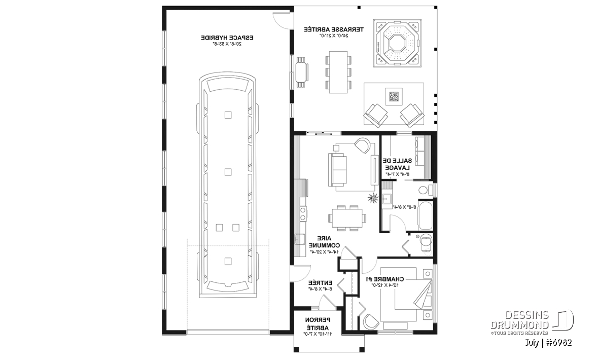 Rez-de-chaussée - Modèle de petite maison abordable, garage attaché pour VR et une chambre OU option sans garage avec 3 chambres - July